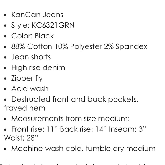 NWT- KANCAN High Rise Acid Wash Distressed Shorts for Women in Black - Picture 6 of 12